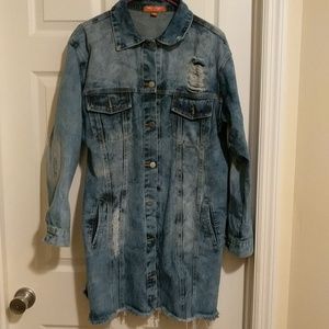 Oversized Distressed Denim Jacket